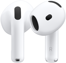 سماعات AirPods&nbsp;5، تعرض الجهتين الأمامية والخلفية وتوضح التصميم