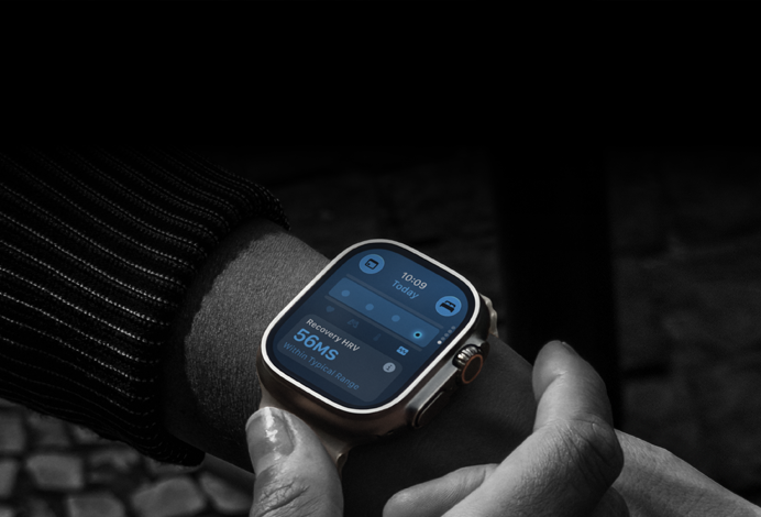 Person wearing Apple Watch Ultra 4 on wrist, Daytime Vitals slightly off